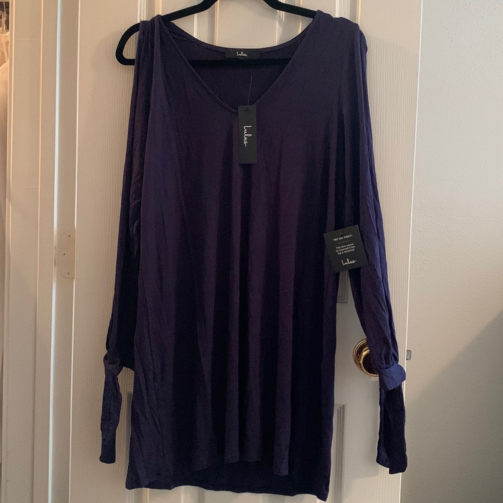 NWT lulus navy blue shift dress